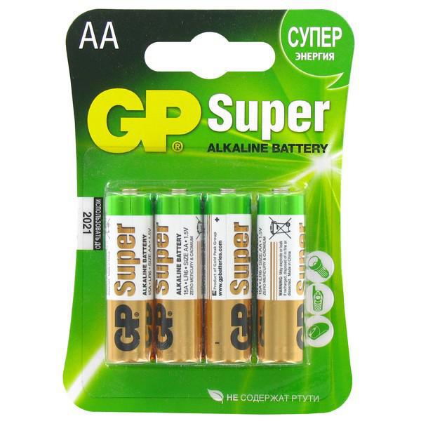 Батарейка GP Super Alkaline 15АА 2CR4 (3+1)