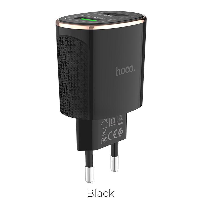 Зарядное устройство HOCO C60A 2USB 3.0A QC3.0 с IC (Black)