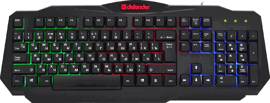 Клавиатура DEFENDER (45330) Ultra HB-330L RU RGB подсветка