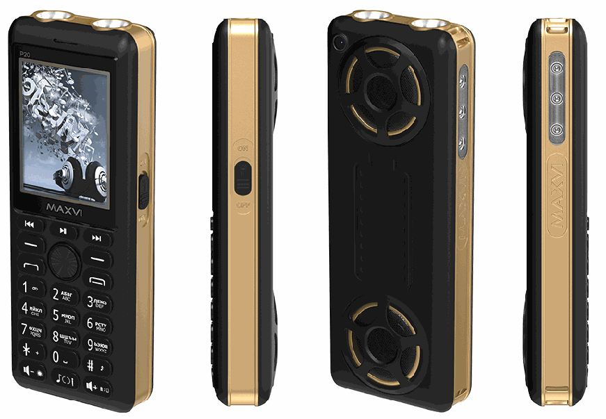 Мобильный телефон MAXVI P20 (Black-Gold)