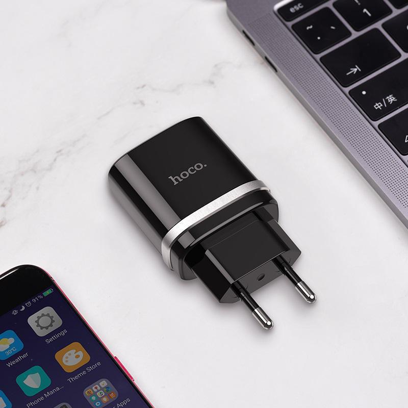 Зарядное устройство HOCO C12Q 1USB 3.0A QC3.0 (Black)