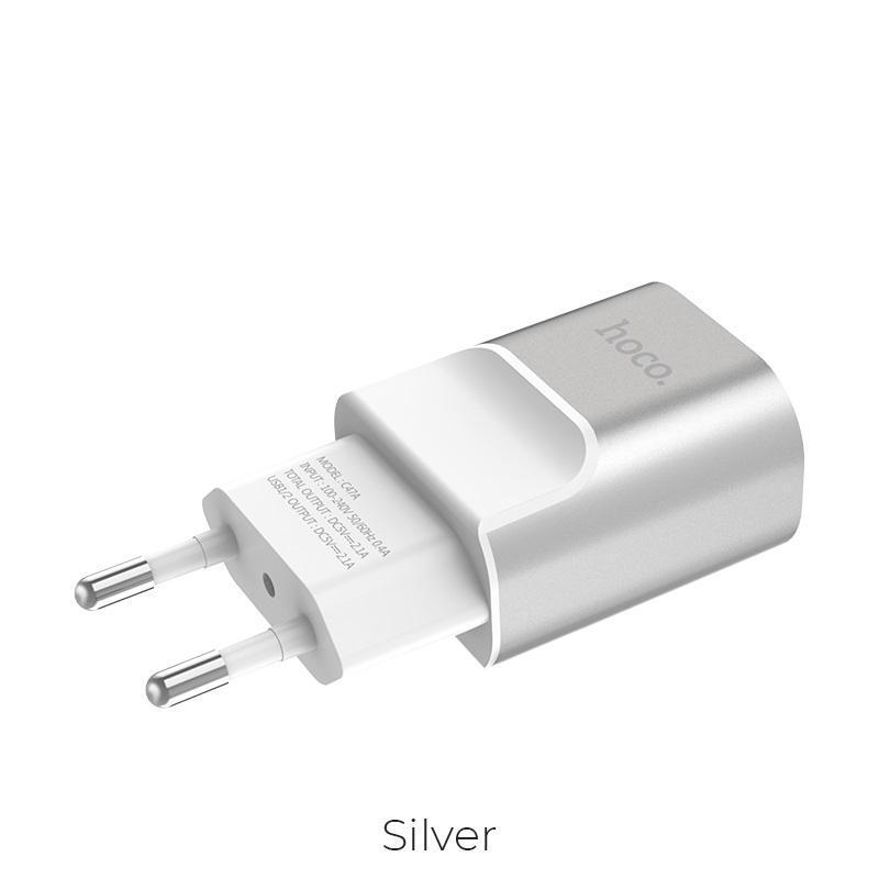 Зарядное устройство HOCO C47A 2USB 2,1А (Silver)
