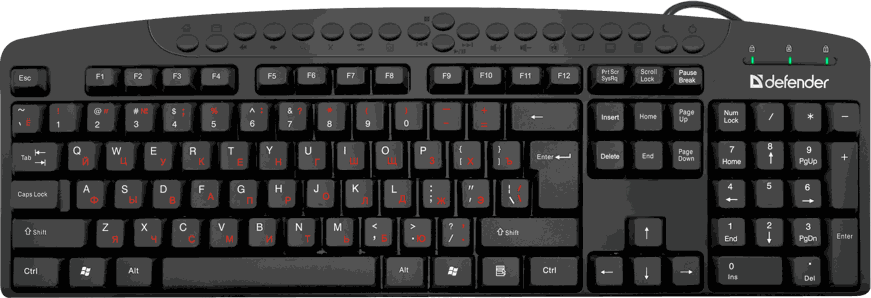 Клавиатура DEFENDER (45450)Atlas HB-450 RU black