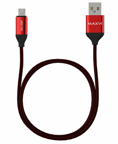 Кабель передачи данных MAXVI MC-06M USB - microUSB 2 red