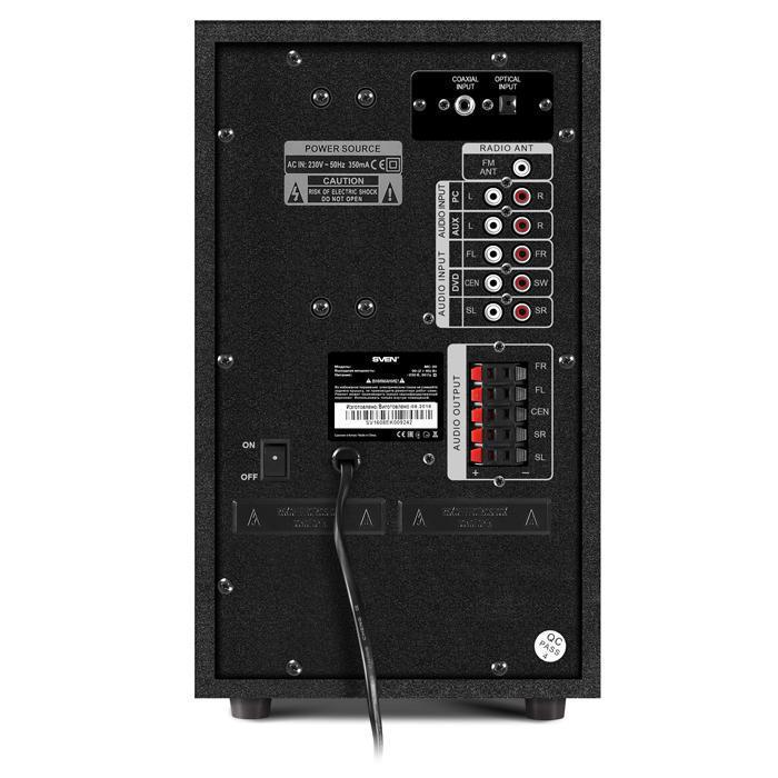 Акустическая система SVEN HT-210 5.1 Черный, FM-Radio, USB flash, SD card
