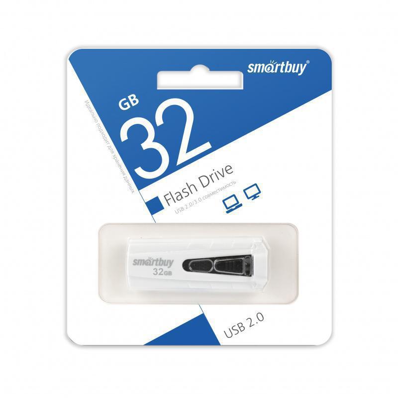 Флеш-драйв SmartBuy 32Gb Iron бело-чёрный (USB 2.0)