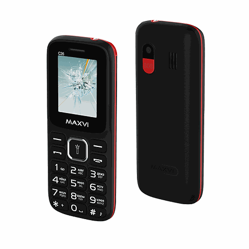 Мобильный телефон MAXVI C26 (black-red)