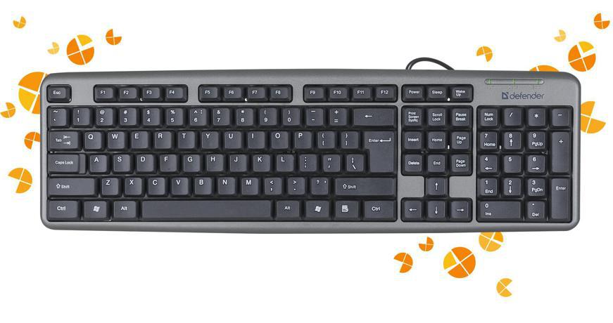 Клавиатура DEFENDER Element HB-520 серый PS/2