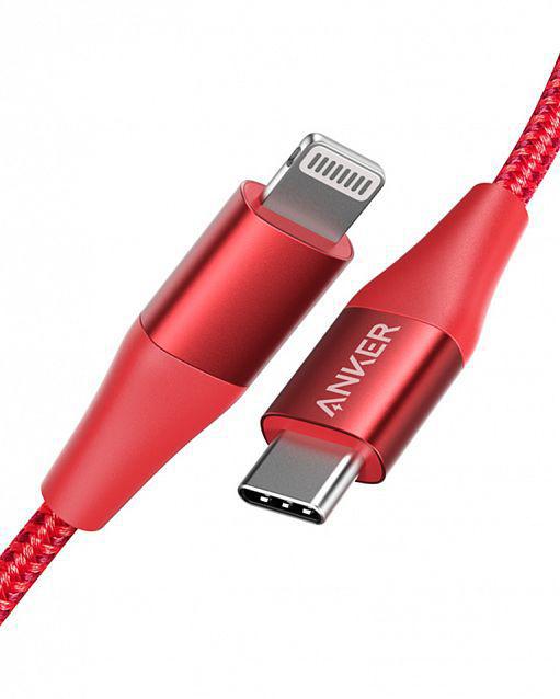Кабель ANKER Powerline+ II USB-C to Lightning MFI 1,8м A8653 Red