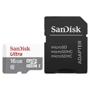 Карта памяти  SANDISK microSDHC 16GB UHS-I Ultra Class10 adapter