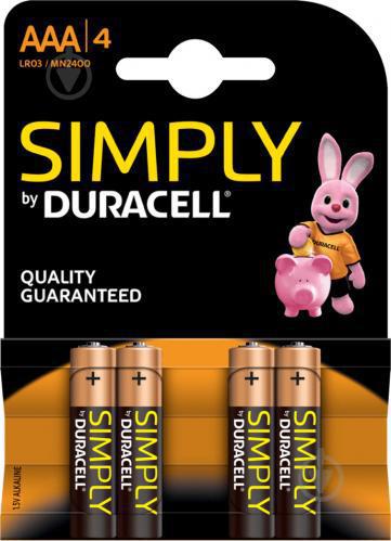 Батарейка DURACELL SIMPLY LR03 MN2400 1x4 шт.