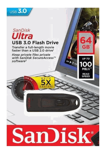 Флеш-драйв SANDISK USB 3.0 Ultra 64GB SDCZ48-064G-U46