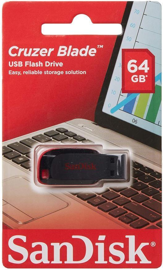 Флеш-драйв SANDISK 64GB USB Cruzer Blade (SDCZ50-064G-B35)