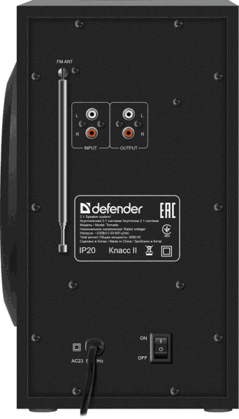 Акустическая система DEFENDER 2.1 Tornado