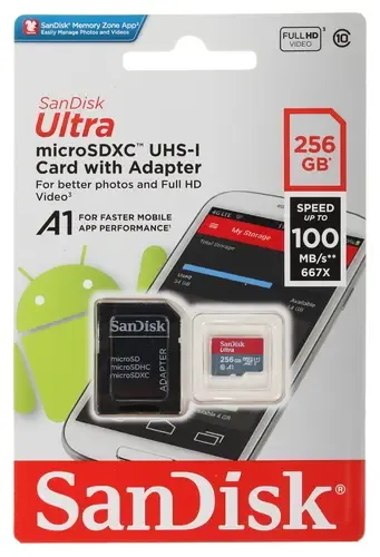 Карта памяти SANDISK 256GB microSDXC C10 UHS-I Ultra