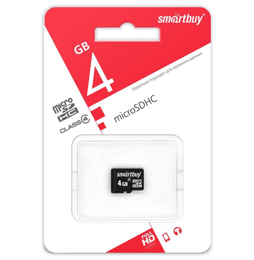 Карта памяти SmartBuy microSDHC 4GB Class 10 no adapter