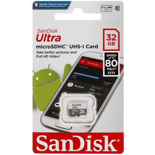Карта памяти SANDISK microSDHC 32GB Ultra A1 C10 UHS-I 120MB/s no ad