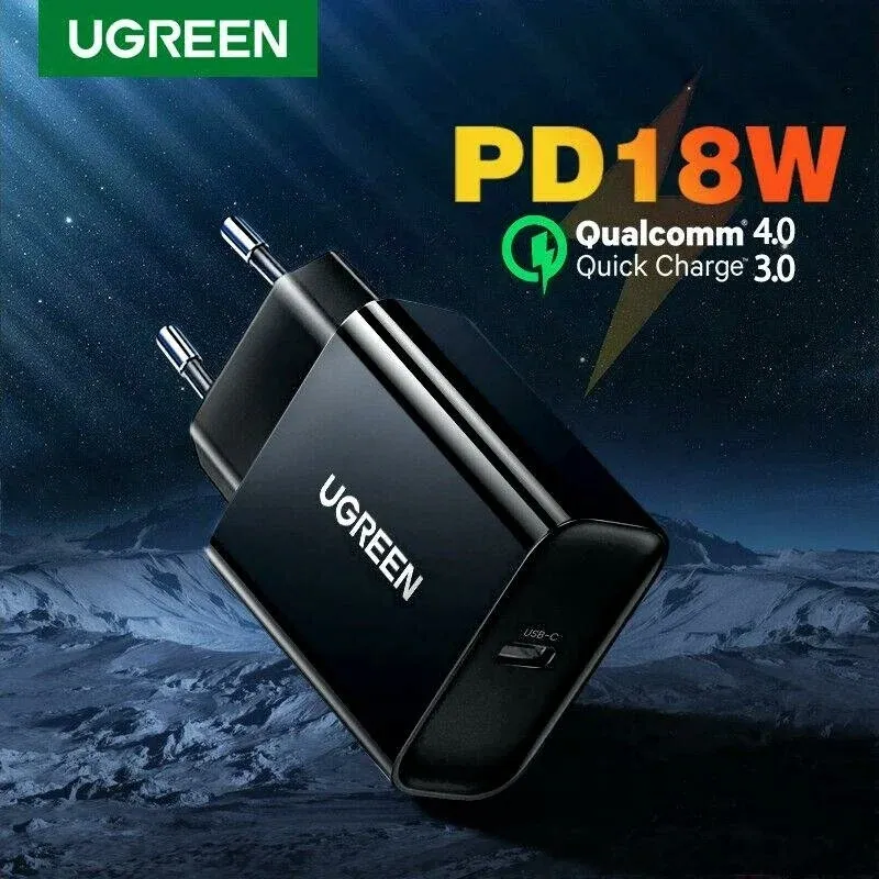 Зарядное устройство UGREEN CD137 20W Type-C PD Charger (Black)