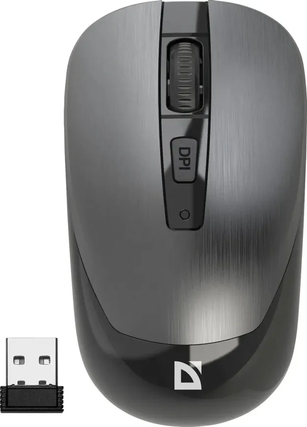 Мышь DEFENDER (52993) Wave MM-995, 4D, 800-1600dpi, GRAY, wireless, silent