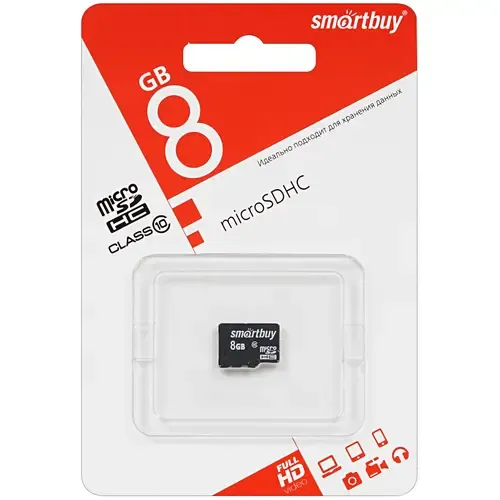 Карта памяти  SmartBuy microSDHC 8GB Class 4 no adapter