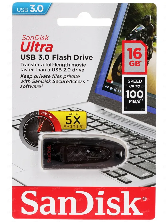 флеш-драйв SANDISK Ultra 16 Gb Black USB 3.0