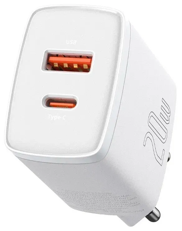 Сетевая зарядка BASEUS Mini Charger Dual USB PD 20W White (CCCP20UE)