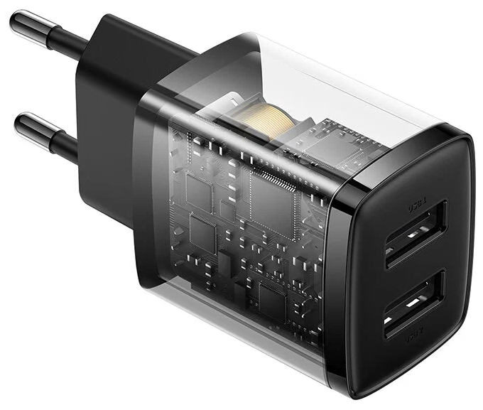 Сетевая зарядка BASEUS Compact Charger 2U 10.5W Black (CCCP10UE)