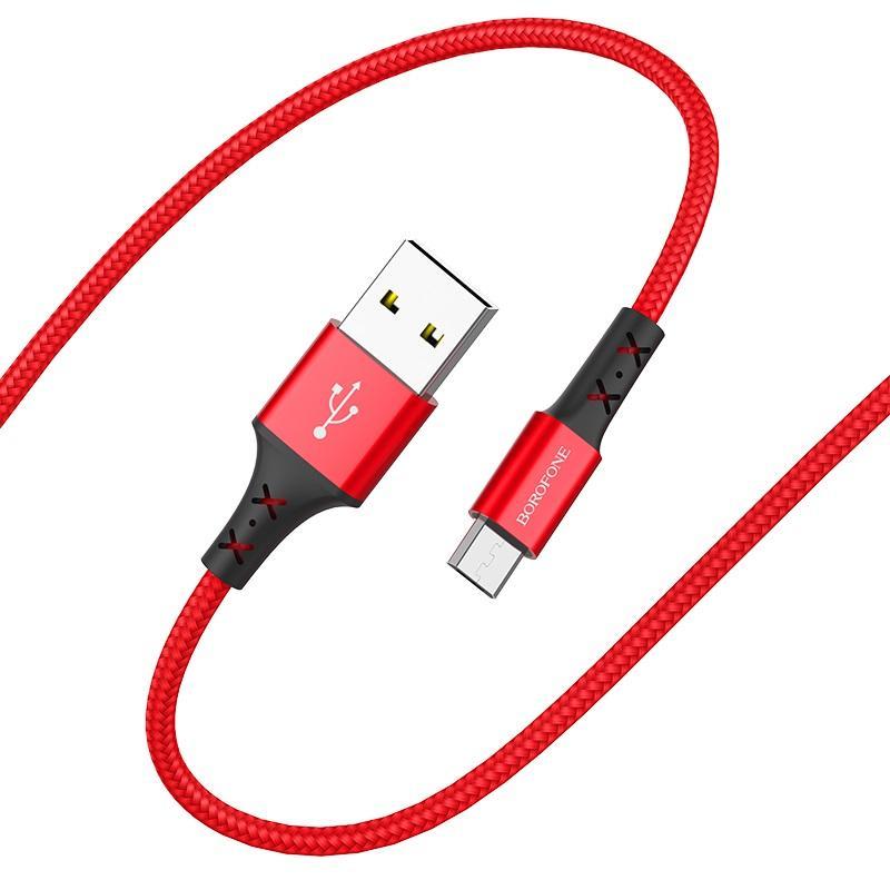 Кабель BOROFONE BX20 нейлон 1м micro USB 2.0A (Red)