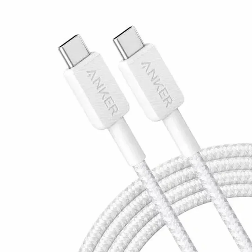 Кабель ANKER 322 USB-C to USB-C - 0.9m Nylon (White)