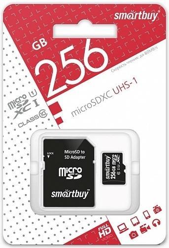 Карта памяти SMARTBUY microSDXC 256 Gb UHS-I class10+ad