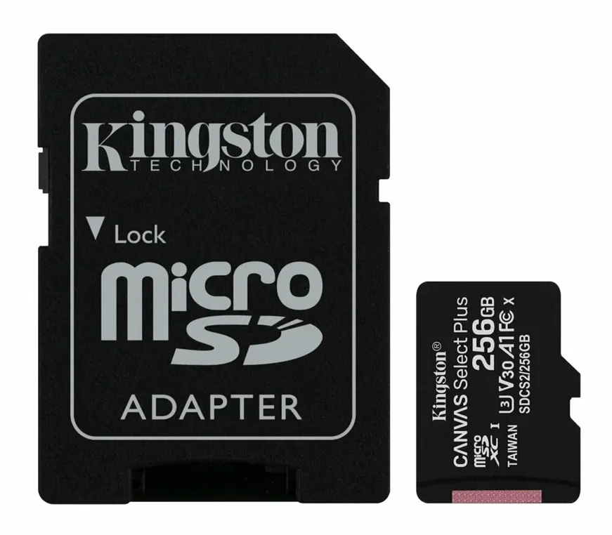 Карта памяти KINGSTON microSDXC 256Gb Canvas Select+ A1 (R100/W85) +ad