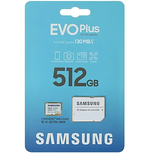 Карта памяти SAMSUNG microSDXC 512GB EVO PLUS (MB-MC512KA/EU) + ad