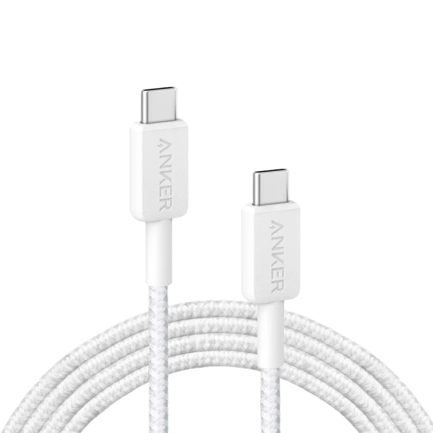 Кабель ANKER 322 USB-C to USB-C - 0.9m Nylon (White)