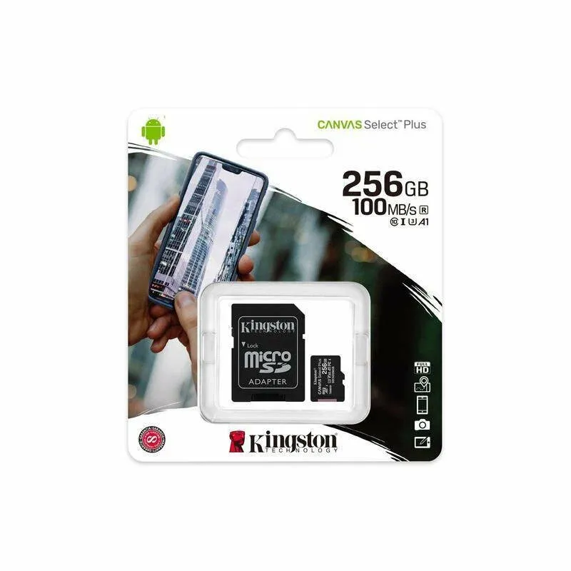 Карта памяти KINGSTON microSDXC 256Gb Canvas Select+ A1 (R100/W85) +ad