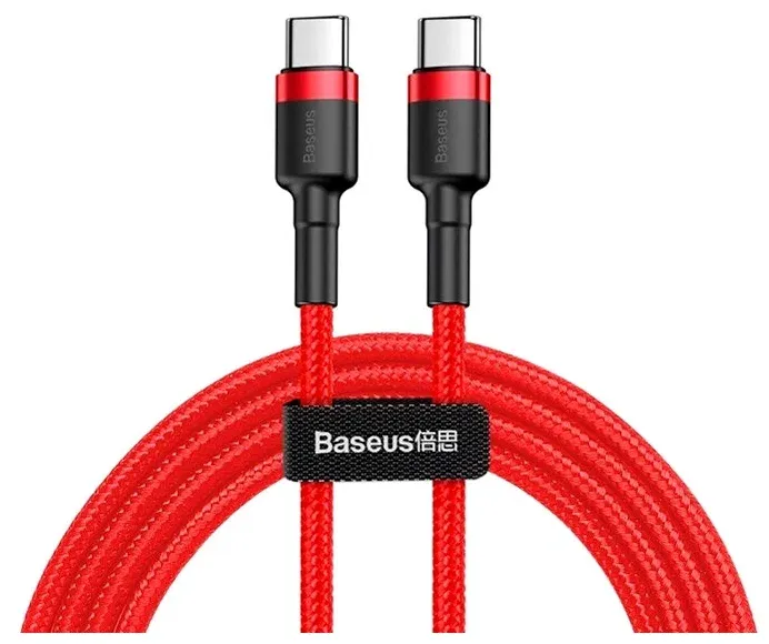 Кабель BASEUS Cafule Type-C - Type-C PD 2.0 60W (1m) (red/black)