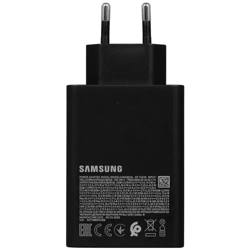 Сетевая зарядка SAMSUNG 65W Power Adapter Trio (w/o cable) EP-T6530NBEGEU / Black