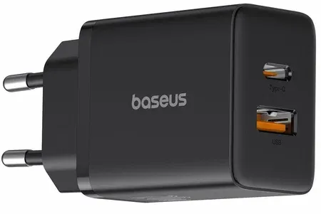 Сетевая зарядка BASEUS Cube USB-C+A 20W Black/черный