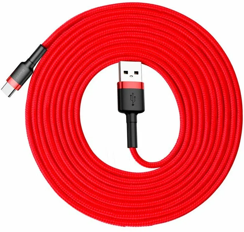 Кабель BASEUS Cafule Type-C - Type-C PD 2.0 60W (1m) (red/black)