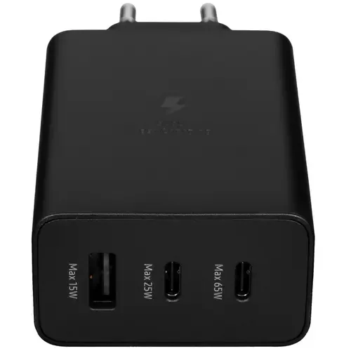 Сетевая зарядка SAMSUNG 65W Power Adapter Trio (w/o cable) EP-T6530NBEGEU / Black