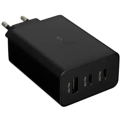 Сетевая зарядка SAMSUNG 65W Power Adapter Trio (w/o cable) EP-T6530NBEGEU / Black