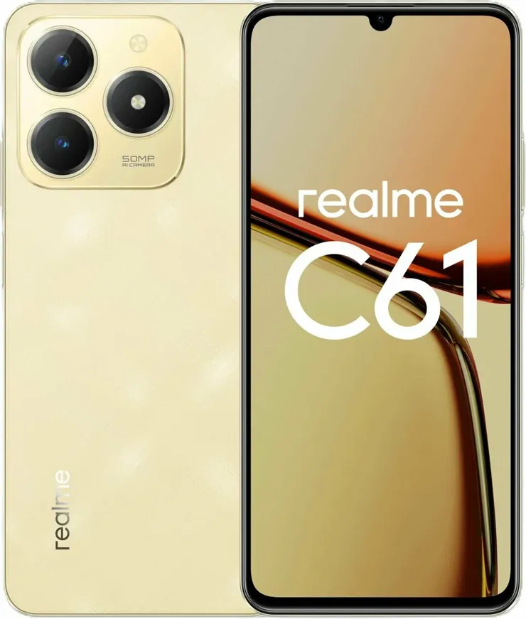 Смартфон REALME C61 8/256Gb NFC (sparkle gold)